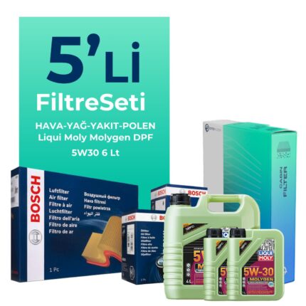 BOSCH Ford Mondeo 2.0 Dizel Filtre Bakım Seti Liqui Moly Motor Yağlı (2002-2008) 5 Li