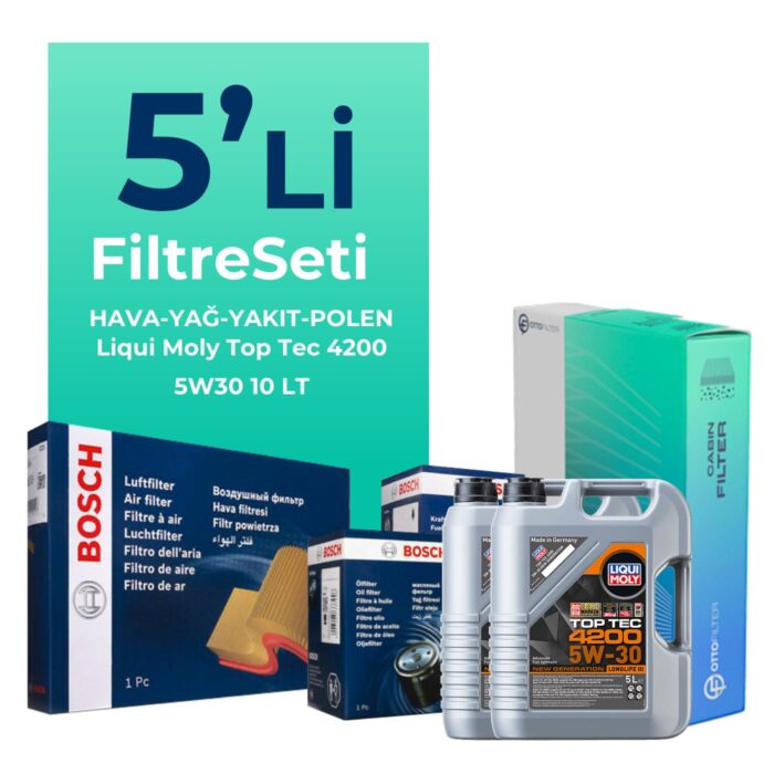 bosch-jeep-commander-3-0-dizel-filtre-bakim-seti-liqui-moly-motor-yagli-2006-2011-5-li-128105 BOSCH Jeep Commander 3.0 Dizel Filtre Bakım Seti Liqui Moly Motor Yağlı (2006-2011) 5 Li - Görsel 1