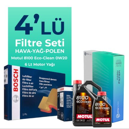 BOSCH Mercedes C200 1.5 Hybrid Filtre Bakım Seti Motul Motor Yağlı (2021-2024) 4 Lü