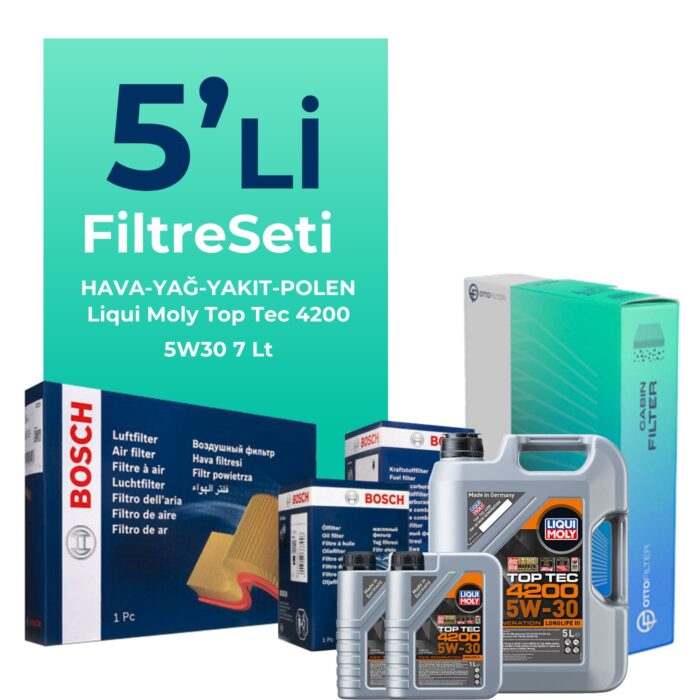 BOSCH Mercedes E220 Dizel Filtre Bakım Seti Liqui Moly Motor Yağlı (2018-2022) 5 Li - Görsel 1
