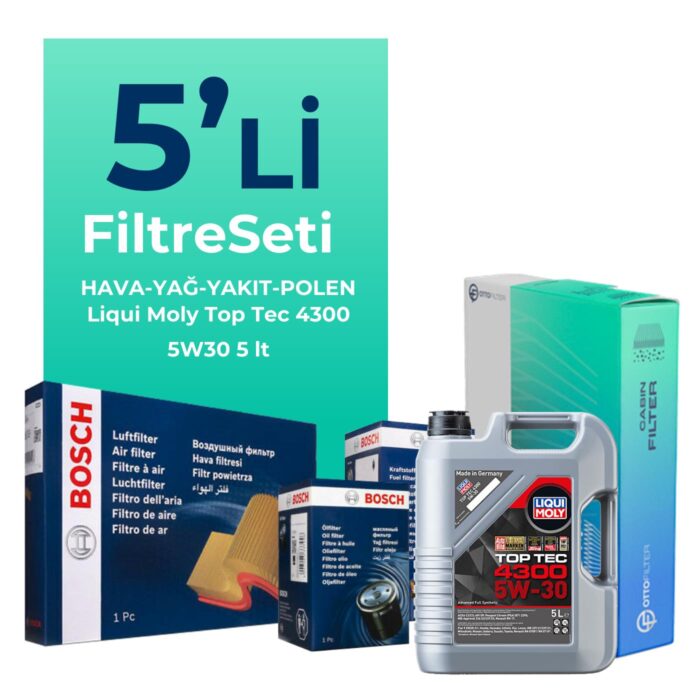 BOSCH Mercedes GLA180 Dizel Filtre Bakım Seti Liqui Moly Motor Yağlı (2014-2018) 5 Li - Görsel 1