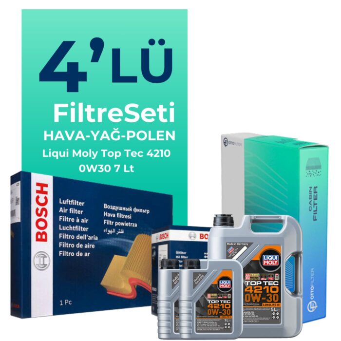 Bosch Mercedes GLC250 Benzin Filtre Bakım Seti Liqui Moly Motor Yağlı (2015-2019) 4 Lü - Görsel 1