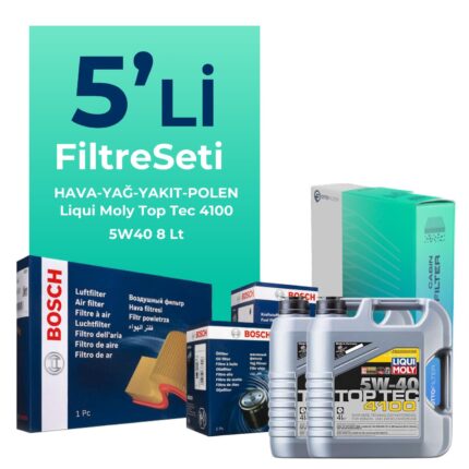 BOSCH Nissan Qashqai 2.0 Dizel Filtre Bakım Seti Liqui Moly Motor Yağlı (2007-2013) 5 Li