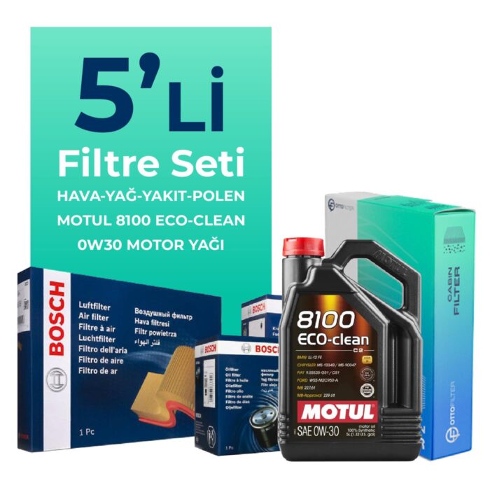 bosch-peugeot-2008-1-6-bluehdi-dizel-filtre-bakim-seti-motul-motor-yagli-2015-2019-5-li-63158 BOSCH Peugeot 2008 1.6 BlueHDi Dizel Filtre Bakım Seti Motul Motor Yağlı (2015-2019) 5 Li - Görsel 1