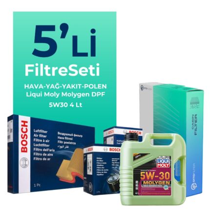 BOSCH Peugeot 3008 1.6 Dizel E-HDi Filtre Bakım Seti Liqui Moly Motor Yağlı (2010-2014) 5 Li