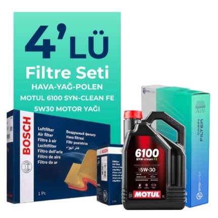BOSCH Peugeot 3008 1.6 Dizel Filtre Bakım Seti Motul Motor Yağlı (2010-2014) 4 Lü