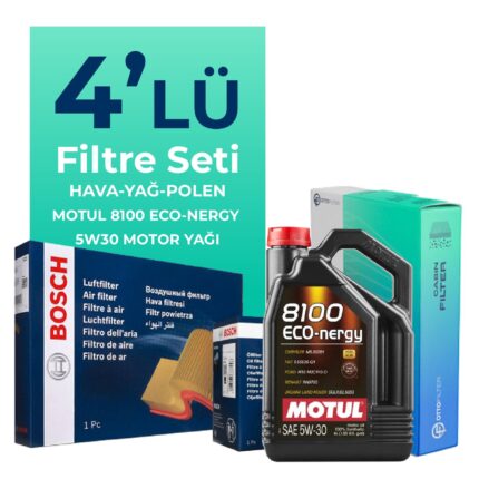Bosch Peugeot 408 1.2 Benzin Filtre Bakım Seti Motul Motor Yağlı (2023-2025) 4 Lü