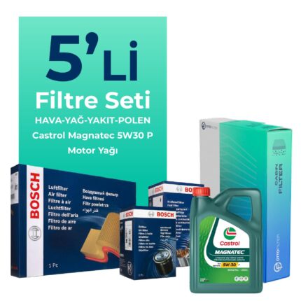 BOSCH Peugeot Rifter 1.5 Dizel Filtre Bakım Seti Castrol Motor Yağlı (2019-2024) 5 Li