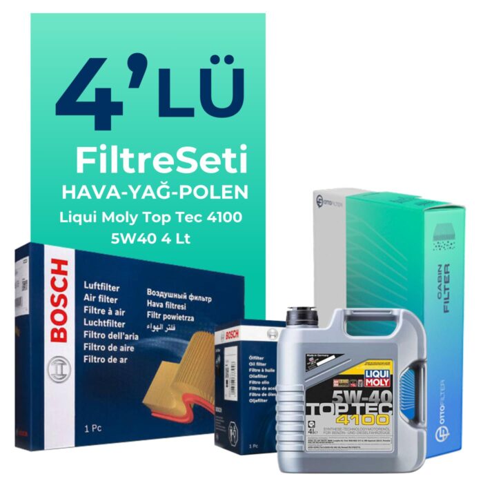 bosch-renault-clio-0-9-benzin-tce-filtre-bakim-seti-liqui-moly-motor-yagli-2014-2021-4-lu-122114 BOSCH Renault Clio 0.9 Benzin TCe Filtre Bakım Seti Liqui Moly Motor Yağlı (2014-2021) 4 Lü - Görsel 1