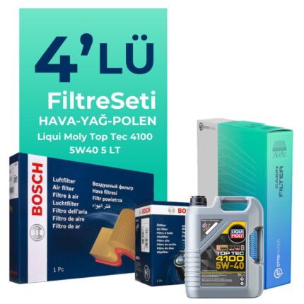 BOSCH Renault Megane 1.6 Benzin Filtre Bakım Seti Liqui Moly Motor Yağlı (2016-2019) 4 Lü