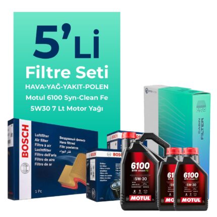 BOSCH Renault Trafic 1.6 Dizel Filtre Bakım Seti Motul Motor Yağlı (2014-2019) 5 Li