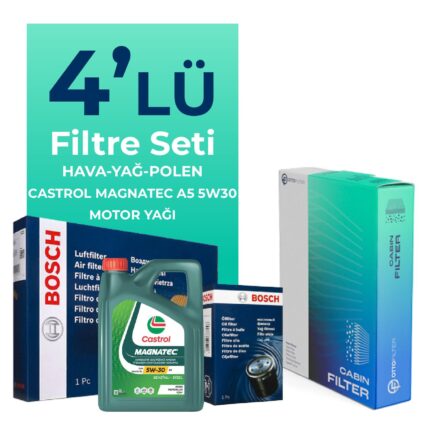BOSCH Subaru Forester 2.0 Filtre Bakım Seti Castrol Motor Yağlı (2008-2013) 4 Lü