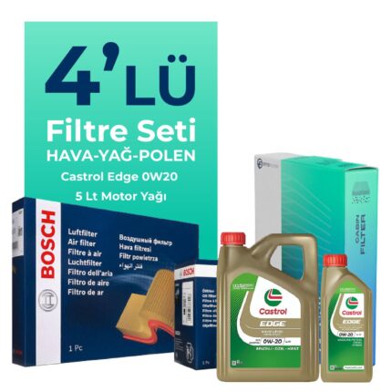 BOSCH Subaru XV 1.6 Filtre Bakım Seti Castrol Motor Yağlı (2012-2017) 4 Lü