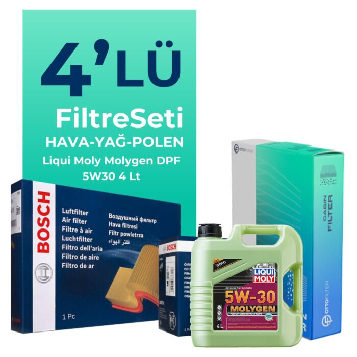 BOSCH Toyota Avensis 2.0 Filtre Bakım Seti Liqui Moly Motor Yağlı (2003-2009) 4 Lü - Görsel 1