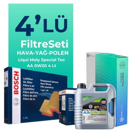 BOSCH Toyota Corolla 1.6 Filtre Bakım Seti Liqui Moly Motor Yağlı (2019-2024) 4 Lü