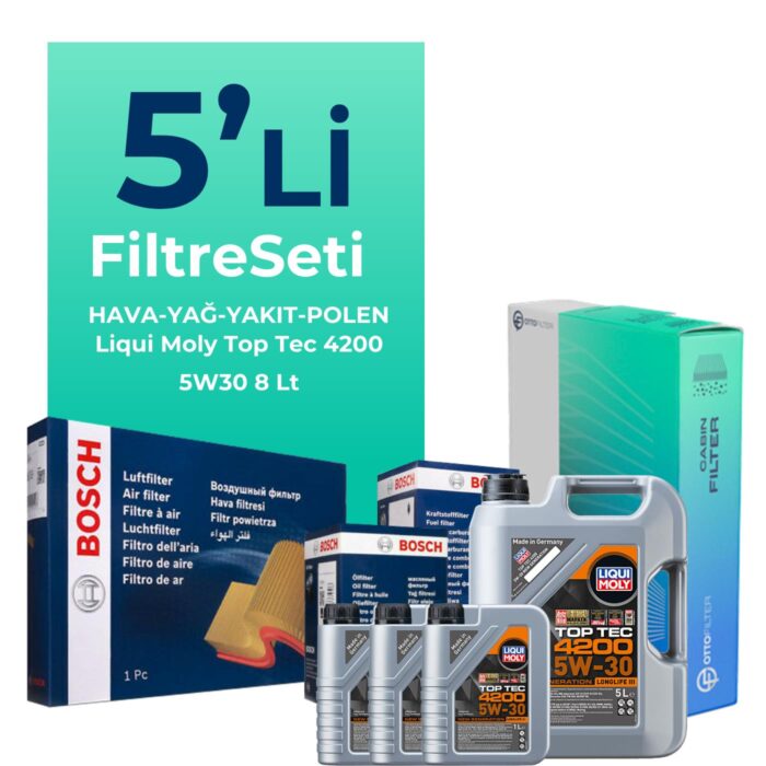 BOSCH Toyota Hilux 2.4 Filtre Bakım Seti Liqui Moly Motor Yağlı (2015-2024) 5 Li - Görsel 1