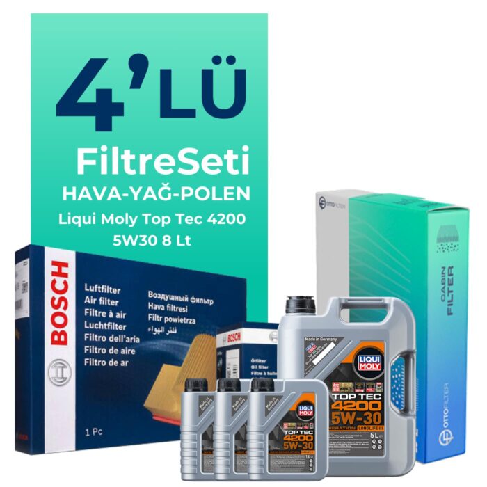 BOSCH Toyota Hilux 2.8 Filtre Bakım Seti Liqui Moly Motor Yağlı (2015-2021) 4 Lü - Görsel 1