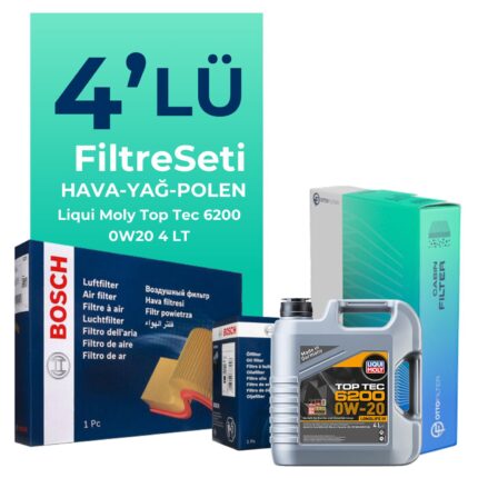 BOSCH Volkswagen Golf 1.0 TSi Filtre Bakım Seti Liqui Moly Motor Yağlı (2017-2019) 4 Lü
