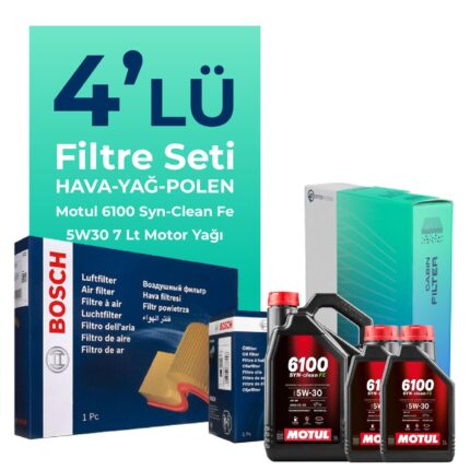 BOSCH Volkswagen Transporter T5 2.0 Dizel Filtre Bakım Seti Motul Motor Yağlı (2009-2015) 4 Lü