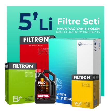 Filtron Audi A6 2.0 Dizel Filtre Bakım Seti Motul Motor Yağlı (2004-2008) 5 Li