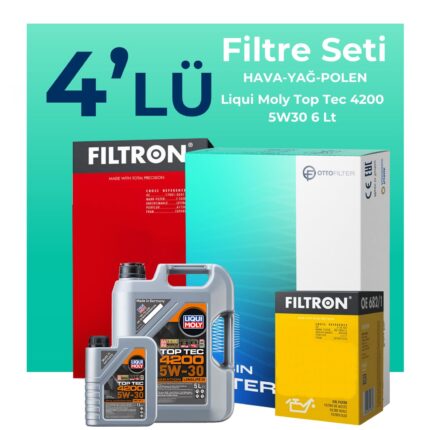 Filtron Audi A7 3.0 Dizel QUATRO 272 HP Filtre Bakım Seti Liqui Moly Motor Yağlı (2014-2018) 4 Lü