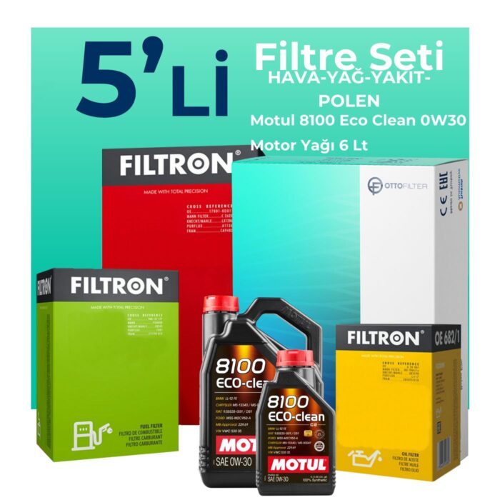 Filtron Audi Q5 40 TDi Filtre Bakım Seti Motul Motor Yağlı (2021-2024) 5 Li - Görsel 1
