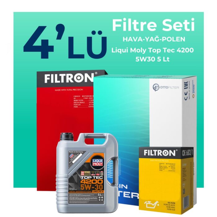 filtron-bmw-3-20-benzinli-184-hp-filtre-bakim-seti-liqui-moly-motor-yagli-2012-2014-4-lu-127659 Filtron BMW 3.20 Benzinli 184 HP Filtre Bakım Seti Liqui Moly Motor Yağlı (2012-2014) 4 Lü - Görsel 1