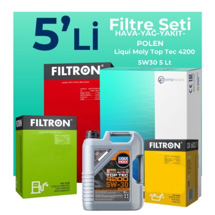 Filtron BMW 4.18 Dizel Filtre Bakım Seti Liqui Moly Motor Yağlı (2015-2018) 5 Li