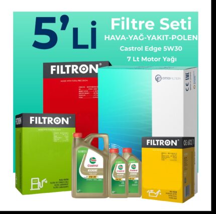 Filtron BMW 5.30 Dizel xDrive Filtre Bakım Seti Castrol Motor Yağlı (2011-2012) 5 Li