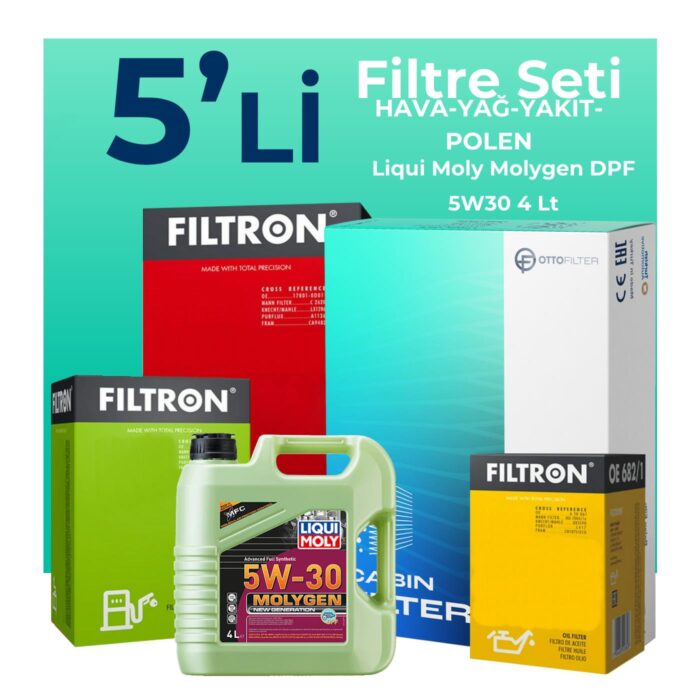 filtron-citroen-c5-1-6-dizel-filtre-bakim-seti-liqui-moly-motor-yagli-2009-2015-5-li-123235 Filtron Citroen C5 1.6 Dizel Filtre Bakım Seti Liqui Moly Motor Yağlı (2009-2015) 5 Li - Görsel 1