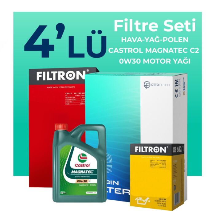 filtron-citroen-c5-aircross-1-6-benzinli-filtre-bakim-seti-castrol-motor-yagli-2019-2022-4-lu-59026 Filtron Citroen C5 AirCross 1.6 Benzinli Filtre Bakım Seti Castrol Motor Yağlı (2019-2022) 4 Lü - Görsel 1