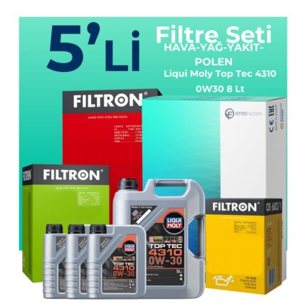 Filtron Citroen Jumper 2.2 BlueHDi Dizel Filtre Bakım Seti Liqui Moly Motor Yağlı (2019-2024) 5 Li