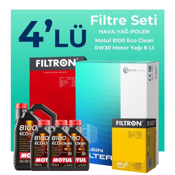 Filtron Citroen Jumper 2.2 BlueHDi Dizel Filtre Bakım Seti Motul Motor Yağlı (2019-2024) 4 Lü - Görsel 1