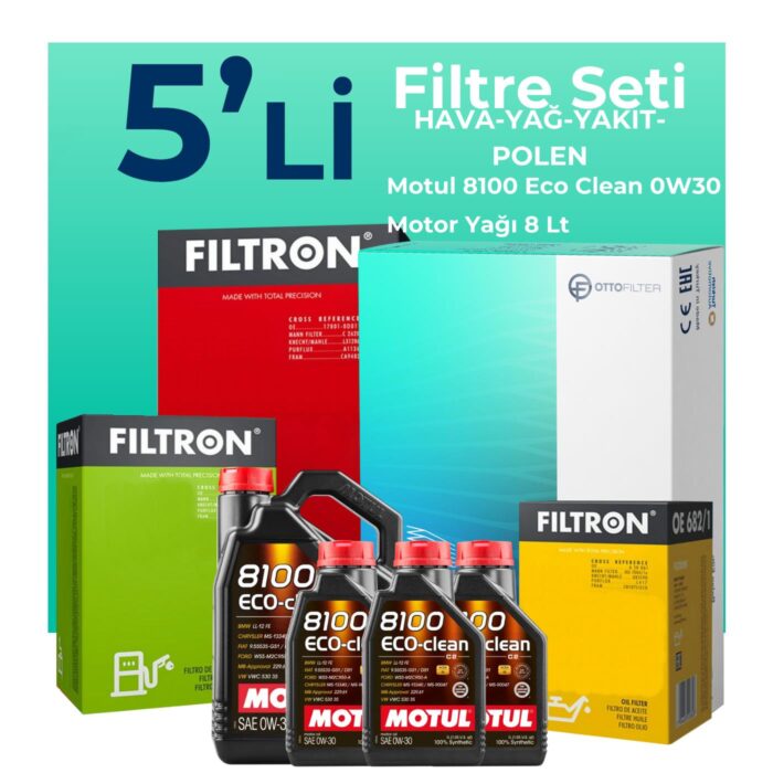 Filtron Citroen Jumper 2.2 BlueHDi Dizel Filtre Bakım Seti Motul Motor Yağlı (2019-2024) 5 Li - Görsel 1