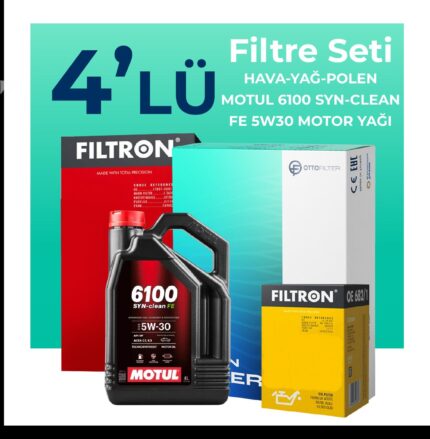 Filtron Fiat Grande Punto 1.3 Dizel Filtre Bakım Seti Motul Motor Yağlı EURO 4 (2005-2013) 4 Lü
