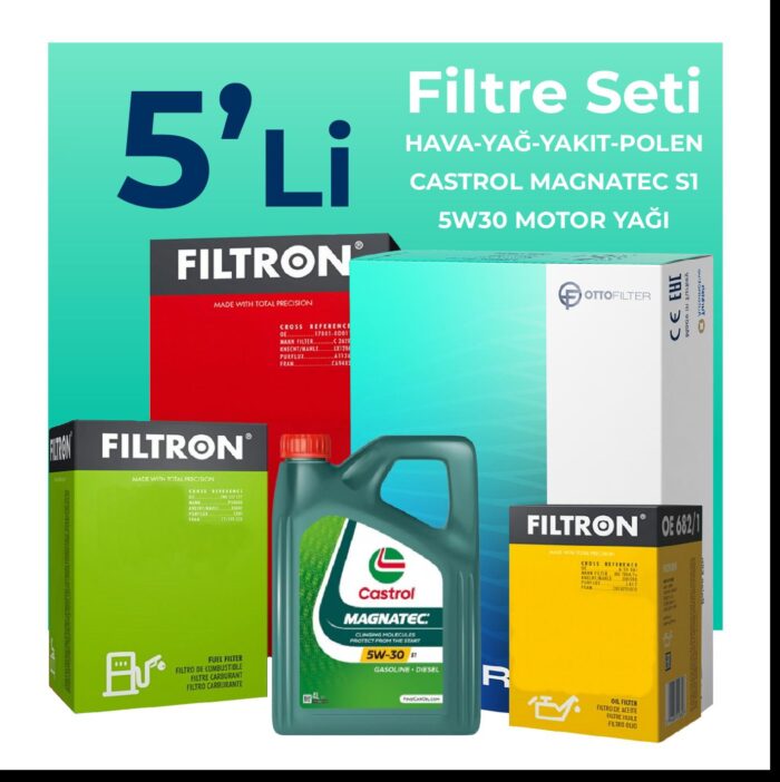 filtron-fiat-linea-1-3-dizel-filtre-bakim-seti-castrol-motor-yagli-euro-4-2007-2017-5-li-67846 Filtron Fiat Linea 1.3 Dizel Filtre Bakım Seti Castrol Motor Yağlı EURO 4 (2007-2017) 5 Li - Görsel 1