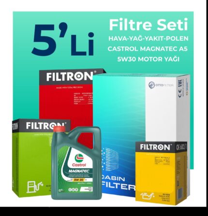 Filtron Ford B-MAX 1.5 Dizel Filtre Bakım Seti Castrol Motor Yağlı (2012-2017) 5 Li