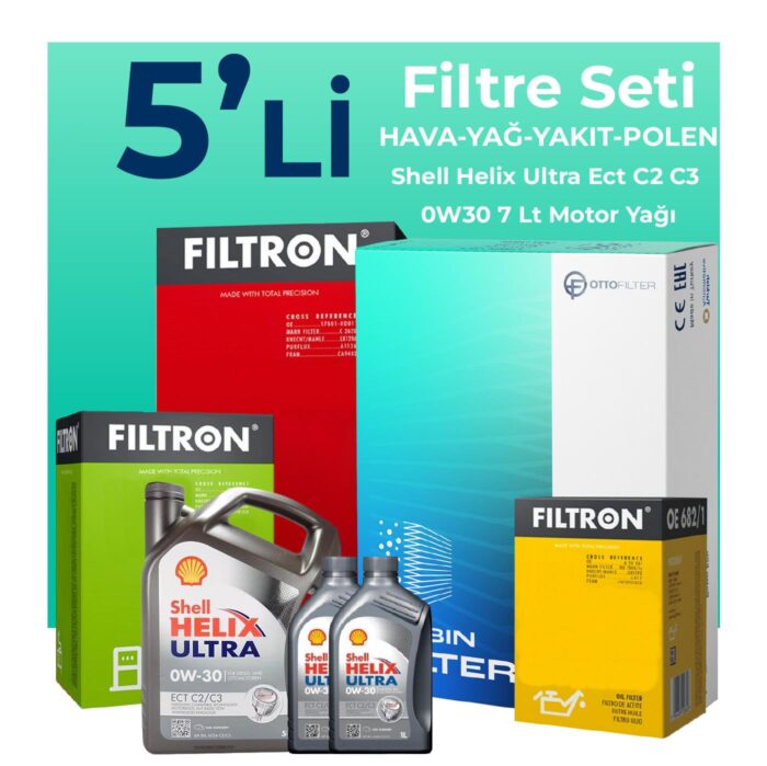 filtron-ford-courier-1-5-ecoblue-filtre-bakim-seti-shell-motor-yagli-2018-2023-5-li-109126 Filtron Ford Courier 1.5 EcoBlue Filtre Bakım Seti Shell Motor Yağlı (2018-2023) 5 Li - Görsel 1