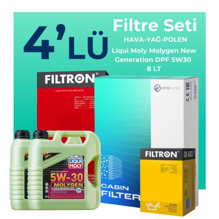 Filtron Ford Transit V347 2.4 Dizel Filtre Bakım Seti Liqui Moly Motor Yağlı (2006-2013) 4 Lü - Görsel 1