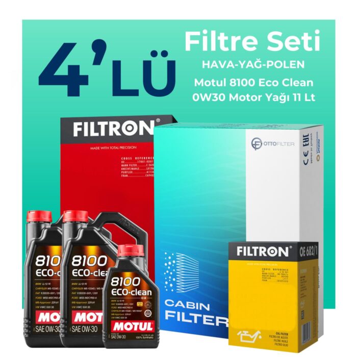 Filtron Ford Transit V363 2.0 Dizel Filtre Bakım Seti Motul Motor Yağlı (2014-2024) 4 Lü - Görsel 1