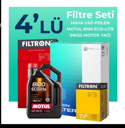 Filtron Hyundai i20 1.0 Benzin Filtre Bakım Seti Motul Motor Yağlı (2020-2024) 4 Lü