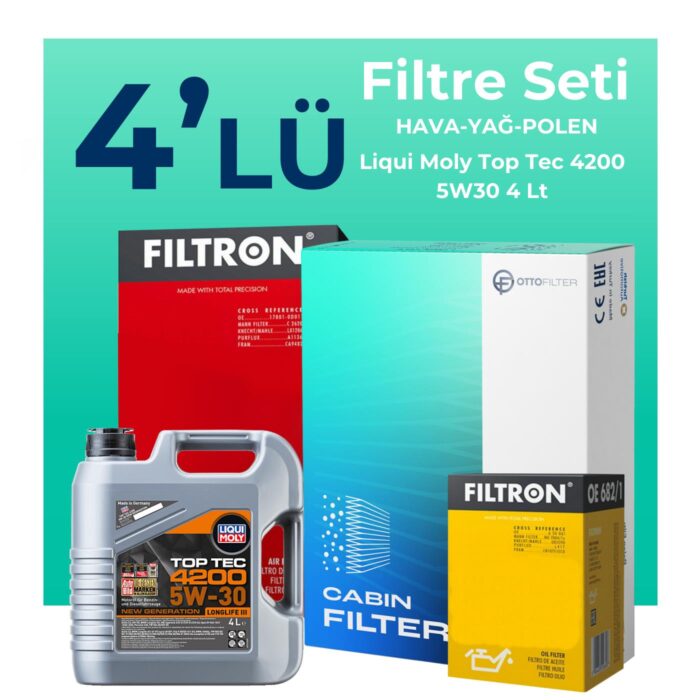 Filtron Hyundai i40 1.6 Benzin Filtre Bakım Seti Liqui Moly Motor Yağlı (2012-2016) 4 Lü - Görsel 1