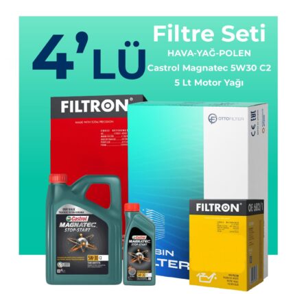 Filtron Kia Cerato 1.5 Dizel Filtre Bakım Seti Castrol Motor Yağlı (2004-2006) 4 Lü