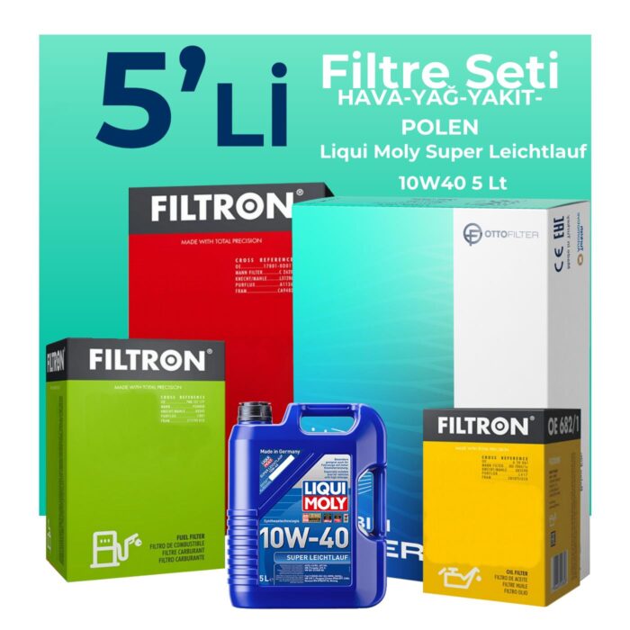 Filtron Kia Rio 1.5 Dizel Filtre Bakım Seti Liqui Moly Motor Yağlı (2007-2011) 5 Li - Görsel 1