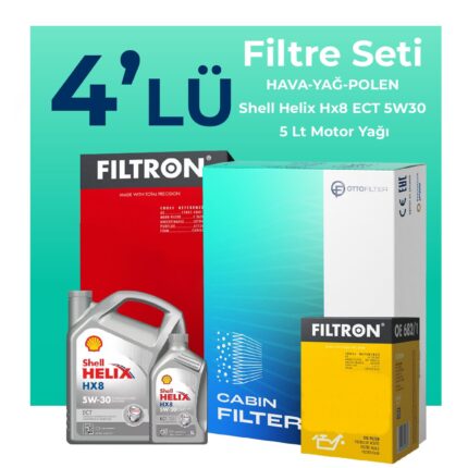 Filtron Kia Sportage 1.6 Dizel Filtre Bakım Seti Shell Motor Yağlı (2018-2022) 4 Lü