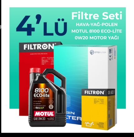 Filtron Kia Stonic 1.25 Benzin Filtre Bakım Seti Motul Motor Yağlı (2017-2024) 4 Lü