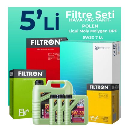 Filtron Land Rover Discovery 2.7 Dizel Filtre Bakım Seti Liqui Moly Motor Yağlı (2004-2010) 5 Li