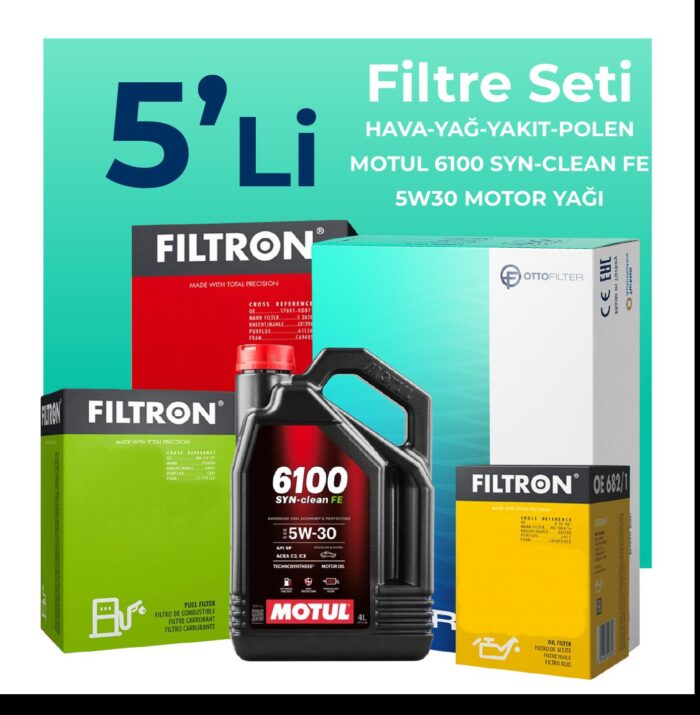 Filtron Mazda 3 1.6 Dizel Filtre Bakım Seti Motul Motor Yağlı (2010-2013) 5 Li - Görsel 1
