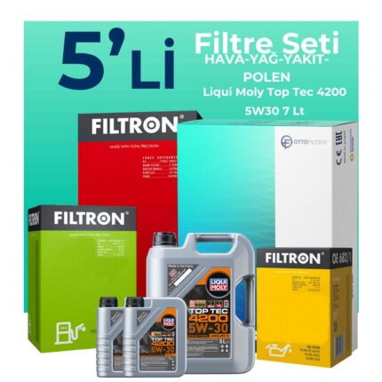 Filtron Mercedes C200 Dizel Filtre Bakım Seti Liqui Moly Motor Yağlı (2018-2021) 5 Li