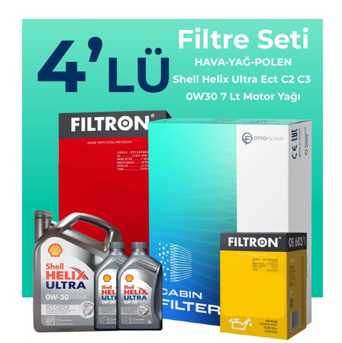 Filtron Mercedes GLC250 Benzin Filtre Bakım Seti Shell Motor Yağlı (2015-2019) 4 Lü - Görsel 1